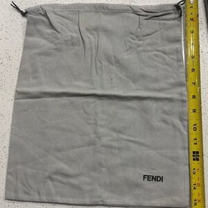 Fendi Gray Cotton Drawstring Dust Bag for Handbags and Accessories 15x12.5 Inch
